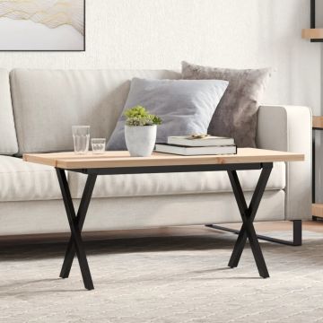 Gossi masa de cafea, cadru x, 90x40x45,5 cm, lemn masiv pin si fonta