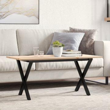 Gossi masa de cafea, cadru x, 90x40x45 cm, lemn masiv pin si fonta