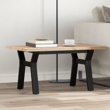 Gossi masa de cafea, cadru y, 80x50x40,5 cm, lemn masiv pin si fonta