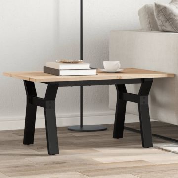 Gossi masa de cafea, cadru y, 80x50x40 cm, lemn masiv pin si fonta