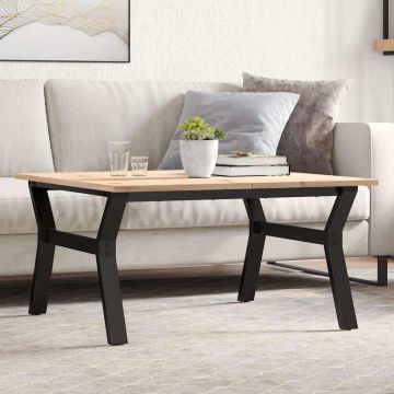 Gossi masa de cafea, cadru y, 80x80x45 cm, lemn masiv pin si fonta