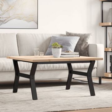 Gossi masa de cafea, cadru y, 90x90x45,5 cm, lemn masiv pin si fonta