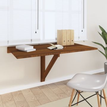 Gossi masa de perete plianta stejar maro 100x60x56 cm lemn compozit