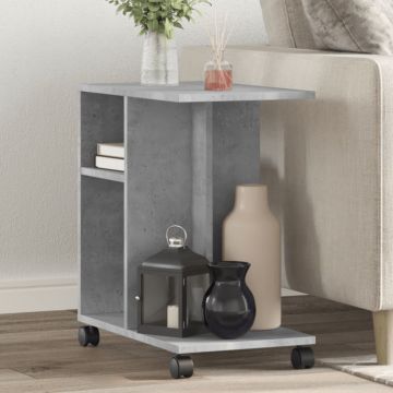 Gossi masa laterala cu roti, gri beton, 50x30x55 cm, pal