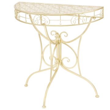 Gossi masa laterala stil vintage semirotunda metal 72x36x74 cm auriu