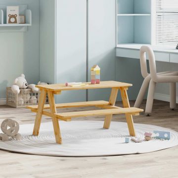 Gossi masa pentru copii cu banci „irun” 90x79,5x50 cm lemn masiv