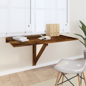 Gossi masa perete plianta stejar fumuriu 100x60x56 cm lemn compozit