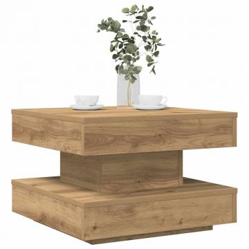 Gossi masuta cafea rotativa 360 grade, stejar artizanal 50x50x34,5 cm