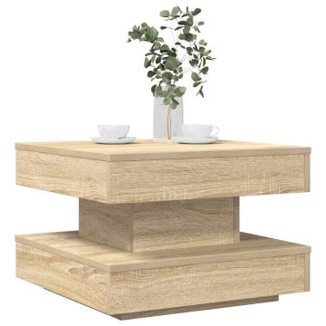 Gossi masuta cafea rotativa 360 grade, stejar sonoma 50x50x34,5 cm