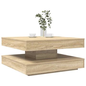 Gossi masuta cafea rotativa 360 grade, stejar sonoma 70x70x34,5 cm
