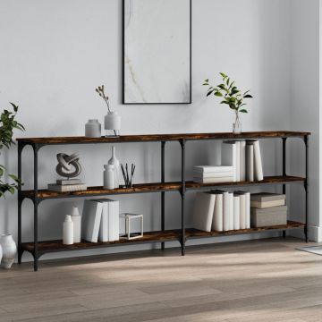 Gossi masuta consola, stejar fumuriu, 200x29x75 cm, lemn prelucrat