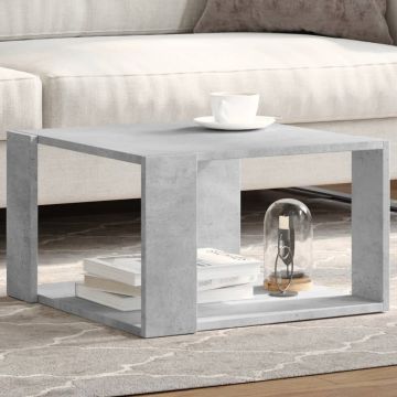 Gossi masuta de cafea, gri beton, 51,5x51,5x30 cm, lemn prelucrat