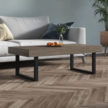 Gossi masuta de cafea, gri si negru, 120x60x40 cm, mdf si fier