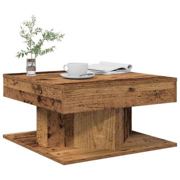 Gossi masuta de cafea, lemn vechi, 55x55x30 cm, lemn prelucrat