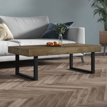 Gossi masuta de cafea, maro inchis & negru, 120x60x40 cm, mdf si fier