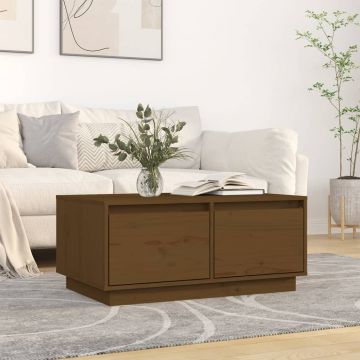 Gossi masuta de cafea, maro miere, 80x50x35 cm, lemn masiv de pin