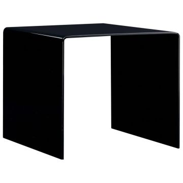 Gossi masuta de cafea, negru, 50x50x45 cm, sticla securizata