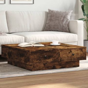 Gossi masuta de cafea, stejar fumuriu, 90x90x28 cm, lemn prelucrat