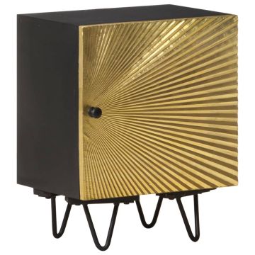 Gossi noptiera cu front alama, 40x30x50 cm, lemn masiv de mango
