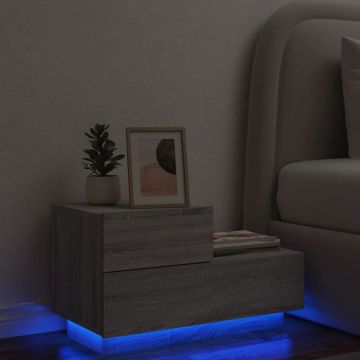 Gossi noptiera cu lumini led, gri sonoma, 70x36x40,5 cm