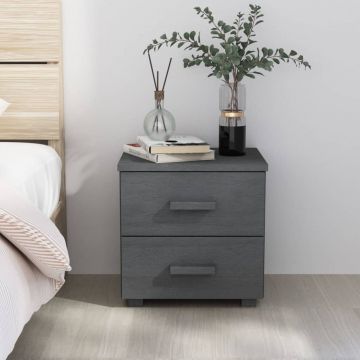 Gossi noptiera hamar, gri inchis, 40x35x44,5 cm, lemn masiv de pin