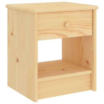 Gossi noptiera, natural, 35x30x40 cm, lemn masiv de pin