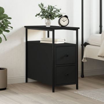 Gossi noptiera, negru, 30x60x60 cm, lemn prelucrat