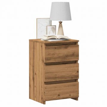 Gossi noptiera, stejar artizanal, 40x35x62,5 cm, lemn prelucrat