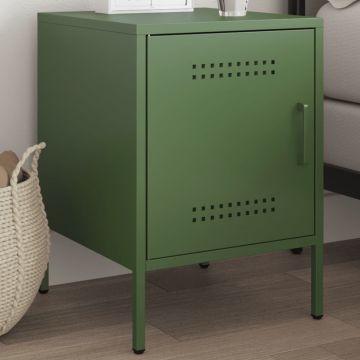 Gossi noptiera, verde masliniu, 36x39x50,5 cm, otel