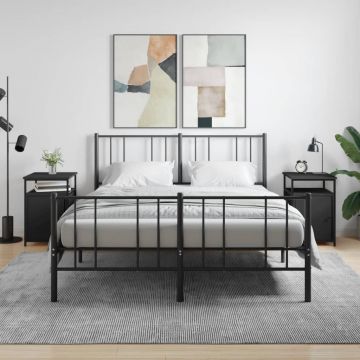 Gossi noptiere, 2 buc., negru, 40x42x60 cm, lemn prelucrat