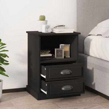 Gossi noptiere, 2 buc., negru, 43x36x60 cm