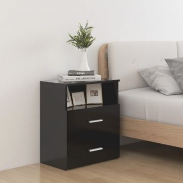 Gossi noptiere, 2 buc., negru, 50x32x60 cm