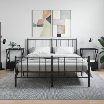 Gossi noptiere, 2 buc., negru, 50x41x65 cm, lemn compozit