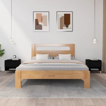 Gossi noptiere, 2 buc., negru, 50x46x50 cm, lemn prelucrat