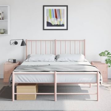 Gossi noptiere, 2 buc., roz, 34,5x39x44 cm, otel