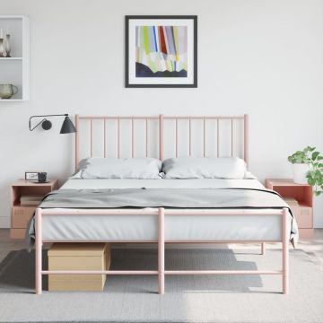 Gossi noptiere, 2 buc., roz, 34,5x39x44 cm, otel