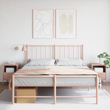 Gossi noptiere, 2 buc., roz, 36x39x50,5 cm, otel laminat la rece