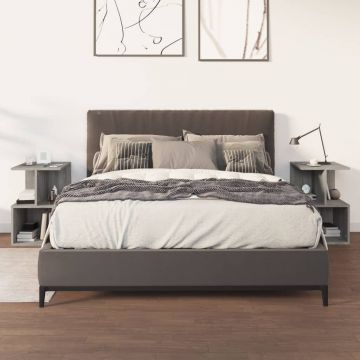 Gossi noptiere, 2 buc., sonoma gri, 35x35x55 cm, lemn prelucrat