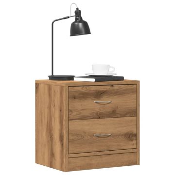 Gossi noptiere, 2 buc., stejar artizanal, 40x30x40 cm, lemn prelucrat