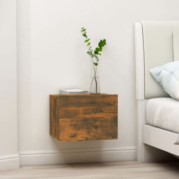 Gossi noptiere, 2 buc., stejar fumuriu, 40x30x30 cm, lemn prelucrat