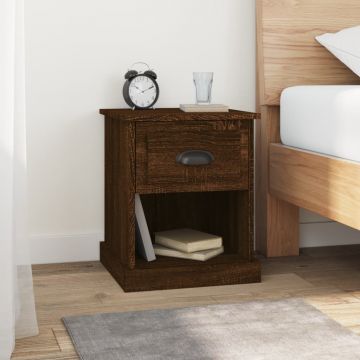 Gossi noptiere, 2 buc., stejar maro, 39x39x47,5 cm, lemn prelucrat