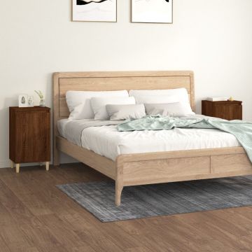 Gossi noptiere, 2 buc., stejar maro, 40x35x70 cm, lemn prelucrat