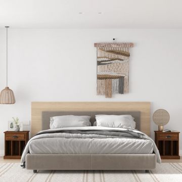 Gossi noptiere, 2 buc., stejar maro, 43x36x50 cm
