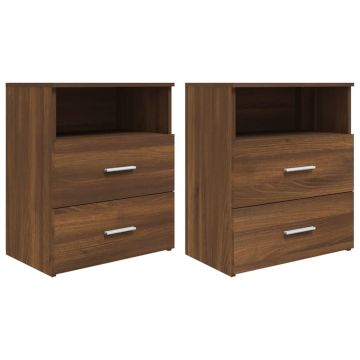Gossi noptiere, 2 buc., stejar maro, 50x32x60 cm
