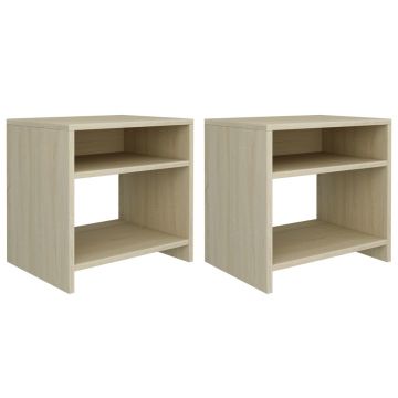 Gossi noptiere, 2 buc., stejar sonoma, 40x30x40 cm, lemn prelucrat