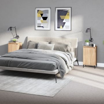 Gossi noptiere, 2 buc., stejar sonoma, 40x35x70 cm, lemn prelucrat