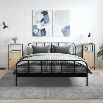 Gossi noptiere, 2 buc., stejar sonoma, 41x31x80 cm, lemn compozit