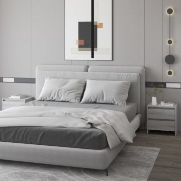 Gossi noptiere, 2 buc., stejar sonoma gri, 45x34,5x44,5 cm, pal