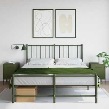 Gossi noptiere, 2 buc., verde olive, 36x39x50,5 cm, otel
