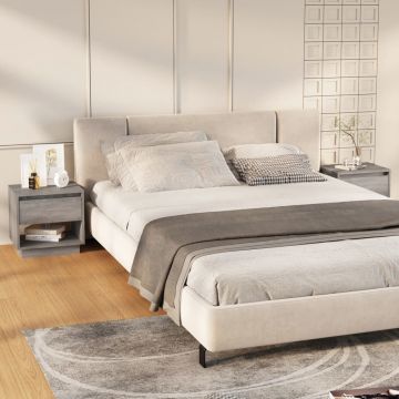 Gossi noptiere, stejar gri sonoma, 2 buc., 45x34x44 cm, pal